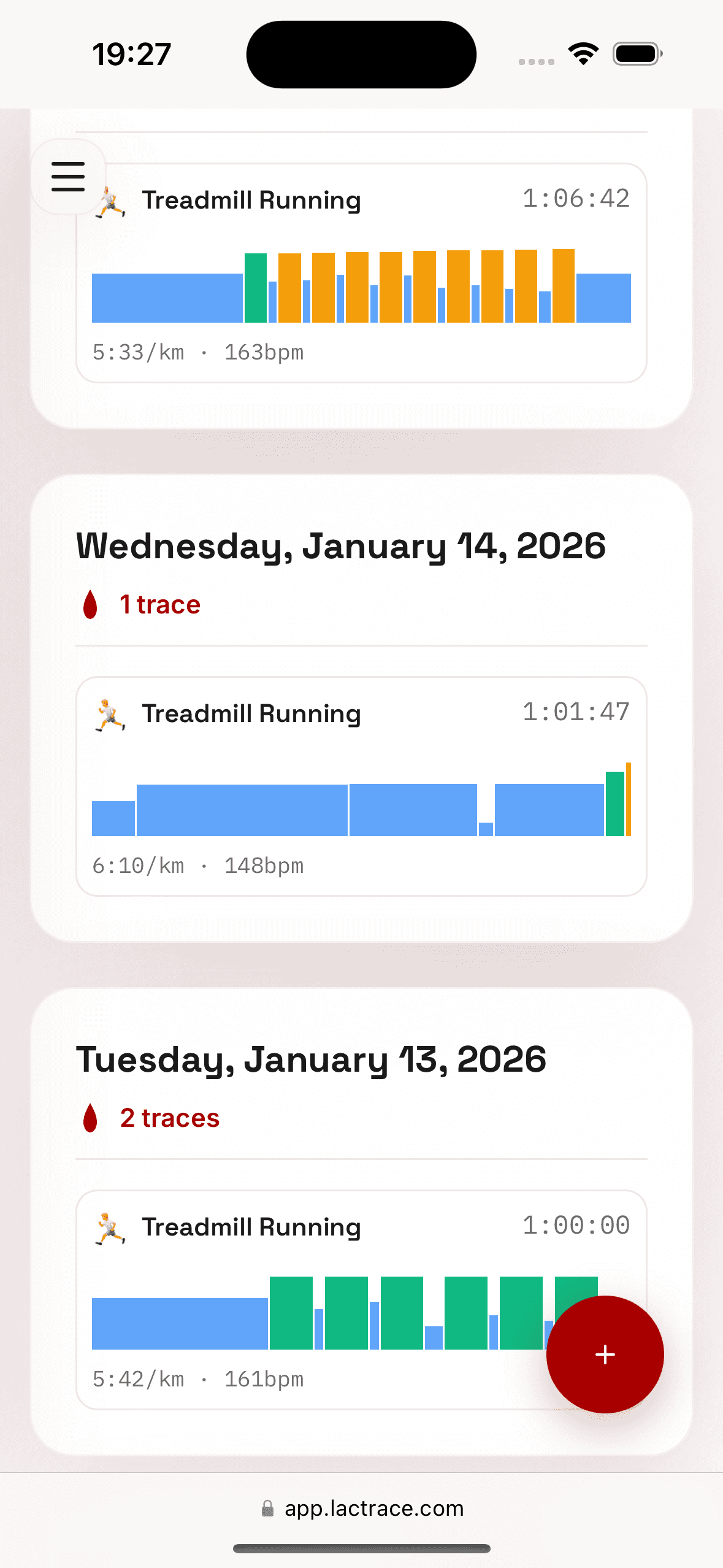 LacTrace Activities Calendar